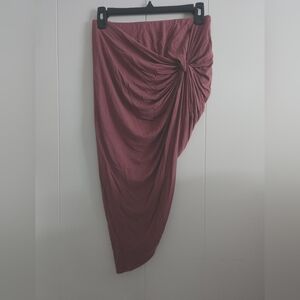 Charlotte Russe S Dusty Rose Draped Asymmetrical Bodycon Skirt